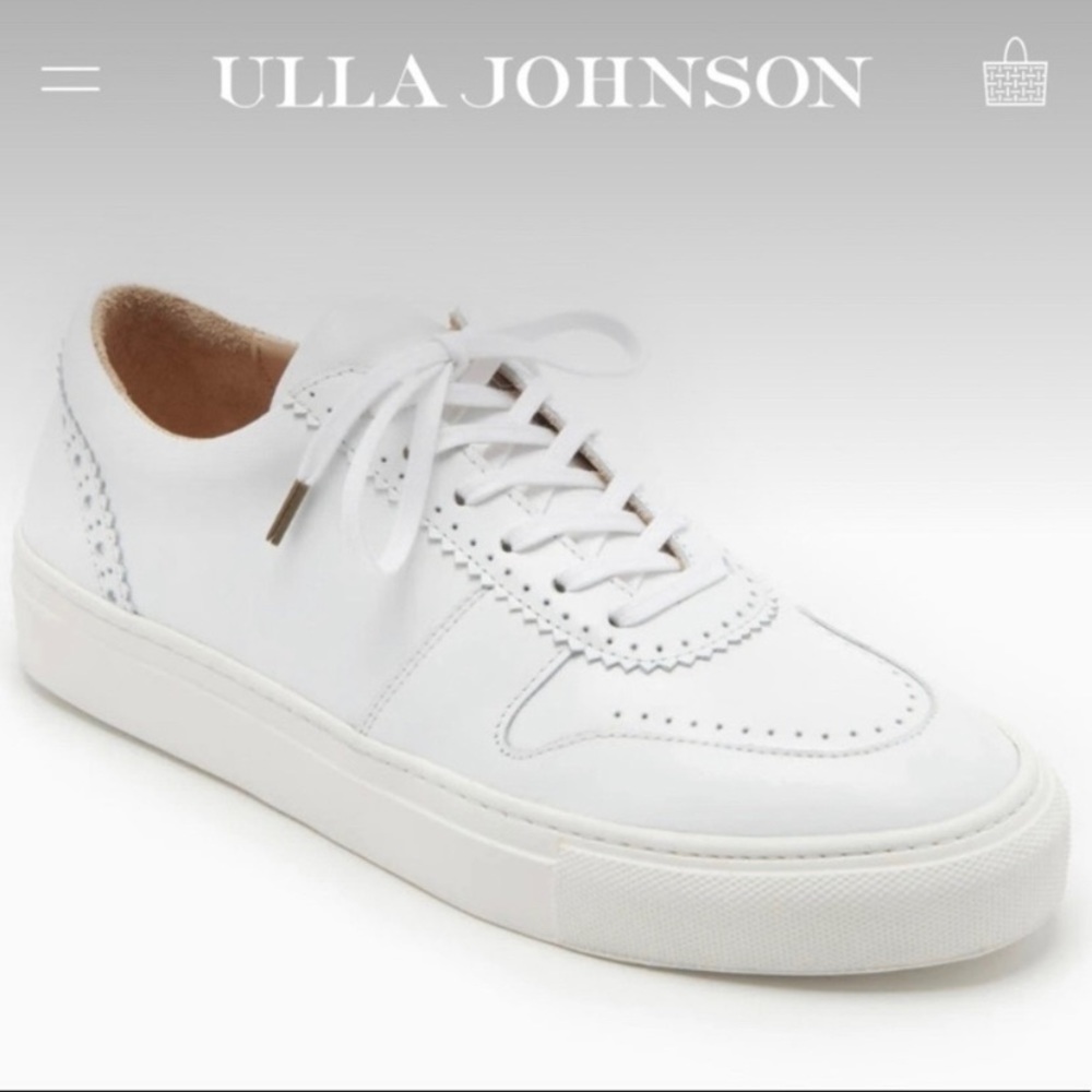 ULLA JOHNSON Women’s Kai White Leather Sneakers Size 36